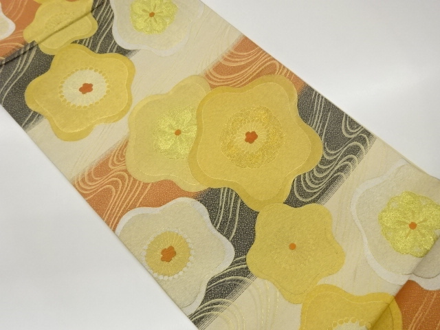 JAPANESE FUKURO OBI / WOVEN UME BLOSSOM